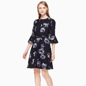 Kate Spade NWT Night Rose Crepe dress